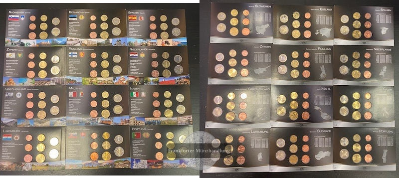  Europa verschiedene Länder , Album mit 12 Kursmünzensätzen a 3,88 €  FM-Frankfurt Gewicht 1,3kg   