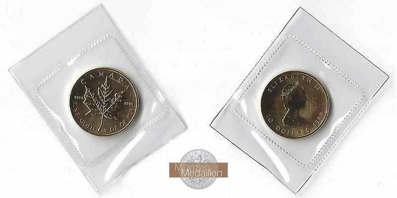 Kanada 10 Dollar MM-Frankfurt Feingold: 7,78g Maple Leaf 1988 