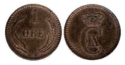  Dänemark 1 Ore 1883 (h) aUNC   