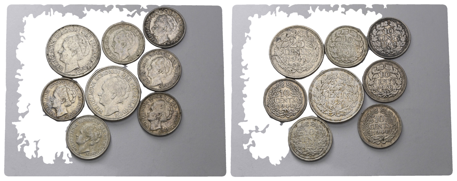  Nederlande; 8 Stück Kleinmünzen   