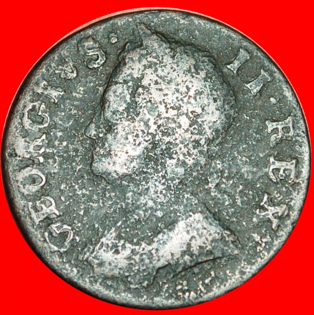  • GEORGIVS: UNITED KINGDOM ★ HALF PENNY 1753! GEORGE II (1727-1760)! LOW START ★ NO RESERVE!   