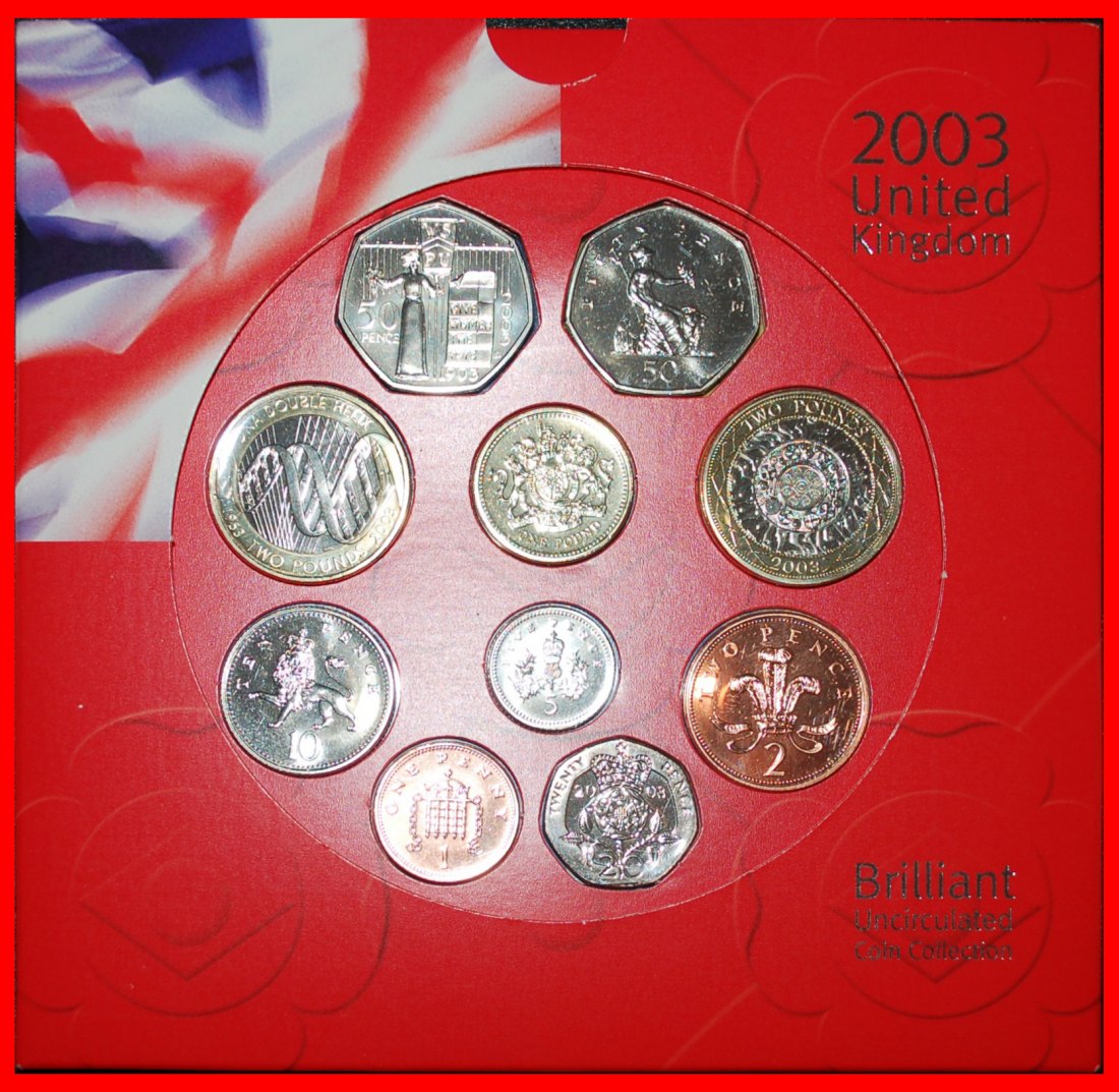  • KOMPLETT-SET: GROSSBRITANNIEN ★ BRILLIANT UNCIRCULATED MÜNZENSAMMLUNG 2003! OHNE VORBEHALT!   