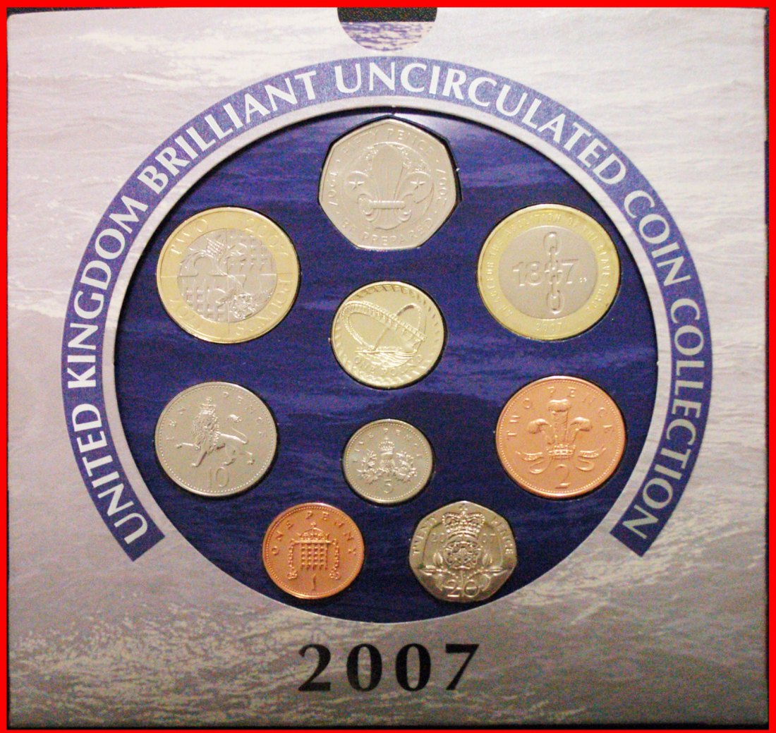  • COMPLETE SET: GREAT BRITAIN ★ BRILLIANT UNCIRCULATED COIN COLLECTION 2007! LOW START ★ NO RESERVE!   