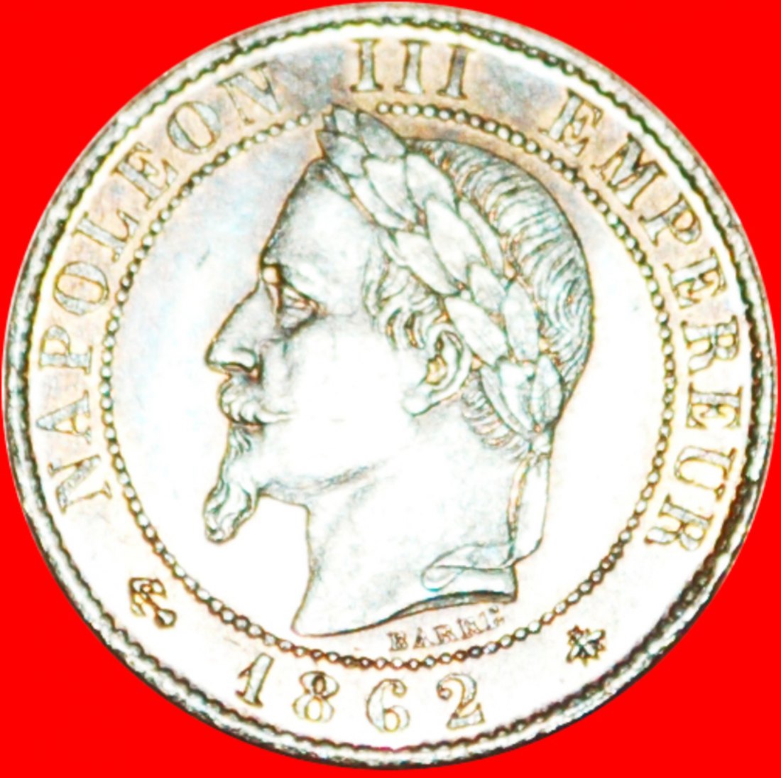  • NAPOLEON III. (1852-1870): FRANKREICH ★ 1 CENTIME 1862A STG STEMPELGLANZ! OHNE VORBEHALT!   