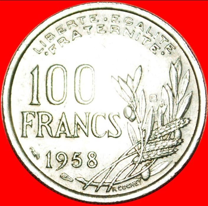 • FACKEL: FRANKREICH ★ 100 FRANCS 1958B! RARITÄT! OHNE VORBEHALT!