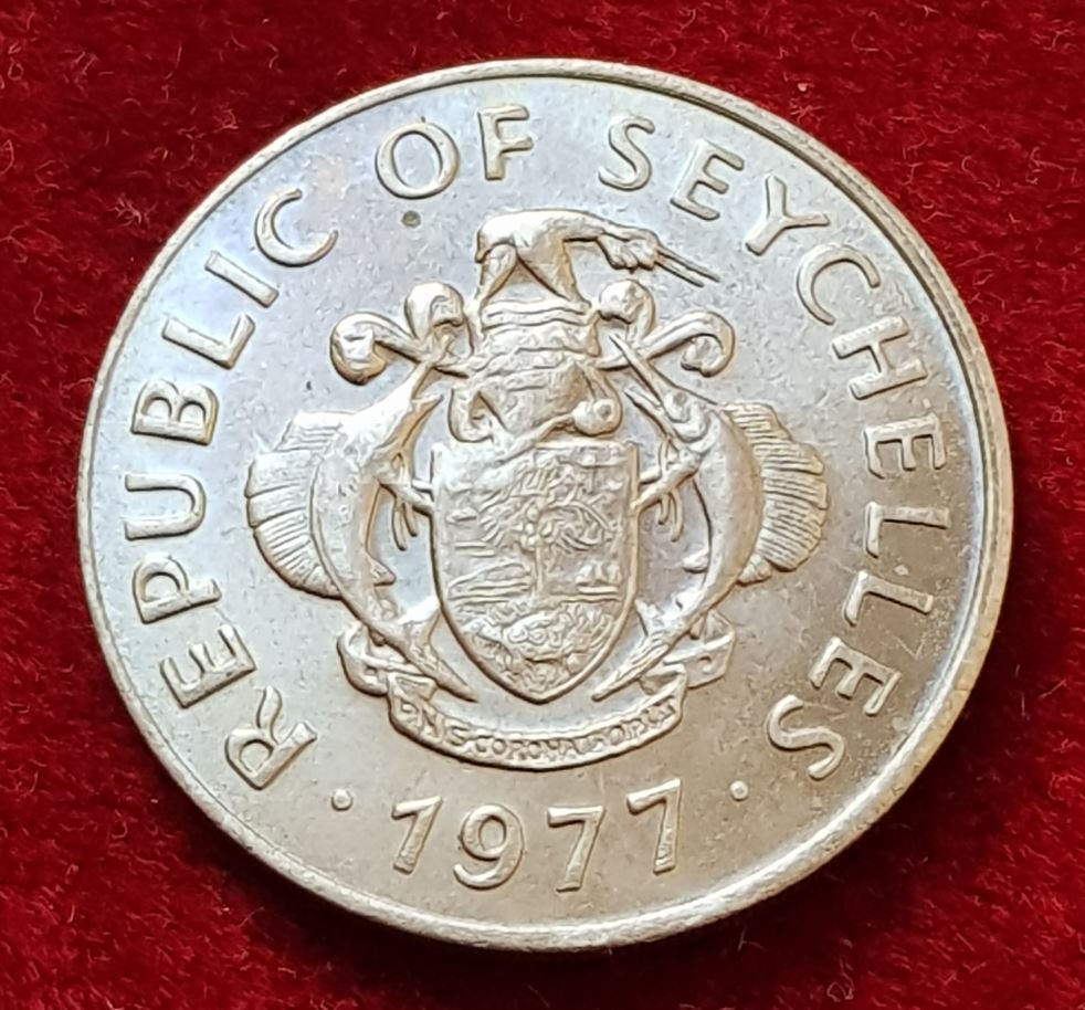  10410(7) 1 Rupie (Seychellen / Tritonshorn-Schnecke) 1977 in unc- ................. von Berlin_coins   