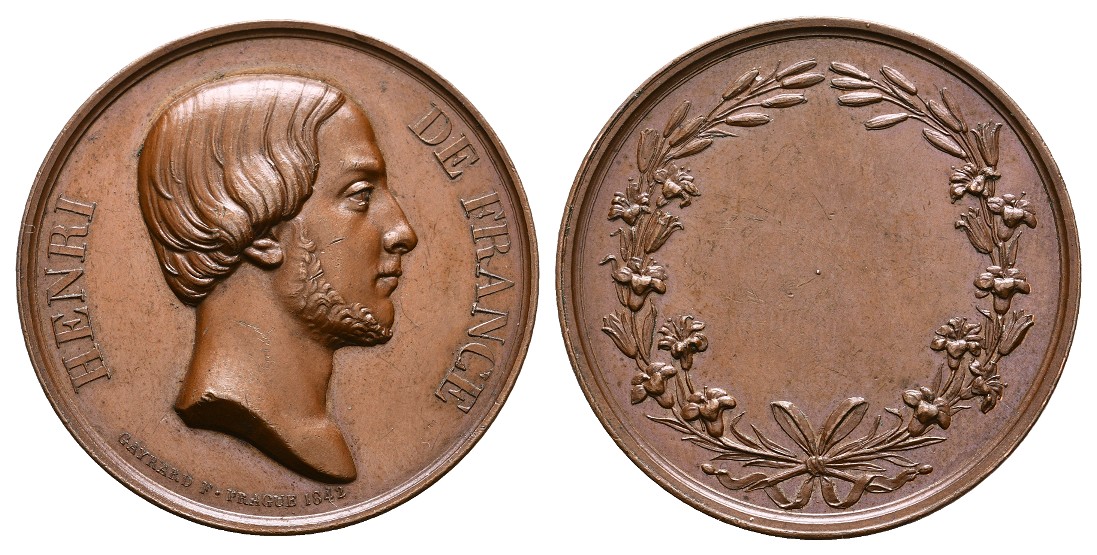  Linnartz Frankreich Verdienstmedaille 1842 (Gayrar) Henri d'Artois vz Gewicht: 19,0g   