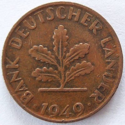  BRD 1 Pfennig 1949 G BANK DEUTSCHER LÄNDER ss   
