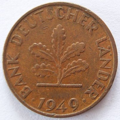  BRD 1 Pfennig 1949 J BANK DEUTSCHER LÄNDER ss   