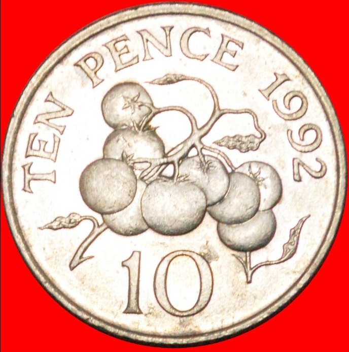  • TOMATO: GUERNSEY ★10 PENCE 1992 SMALL SIZE! LOW START ★ NO RESERVE!   