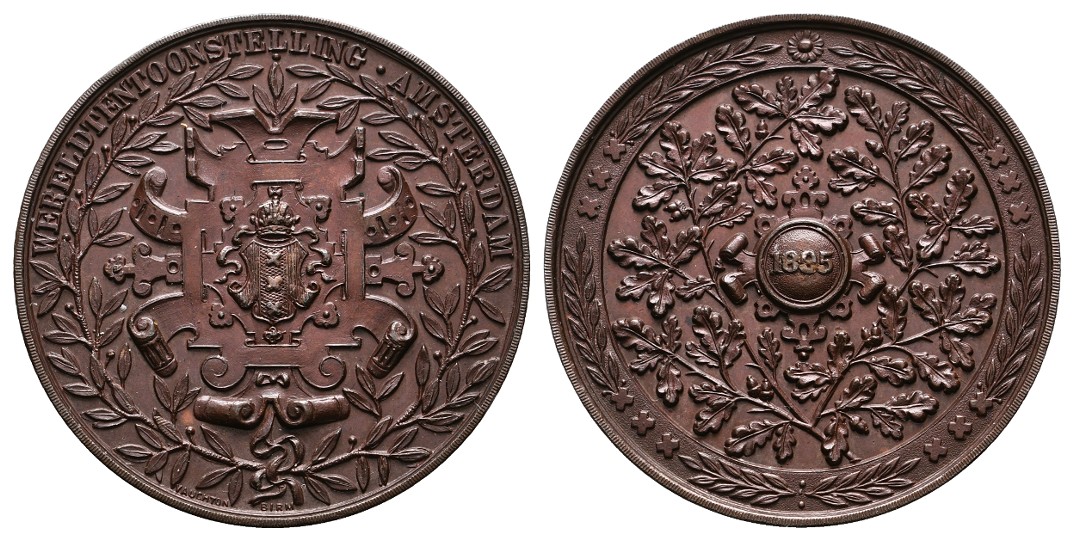  Linnartz Amsterdam Bronzemedaille 1895(Vouchton) Weltausstellung vz-stgl Gewicht: 35,7g   