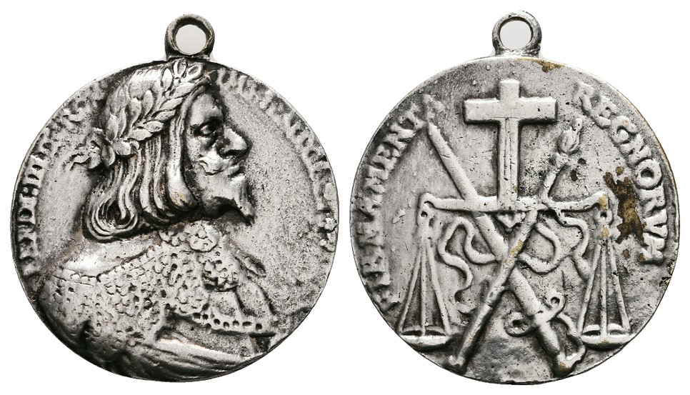  Linnartz RDR Ferdinand III. tragbare gegossene Silbermedaille o.J. mit Henkel Gewicht: 17,7g   