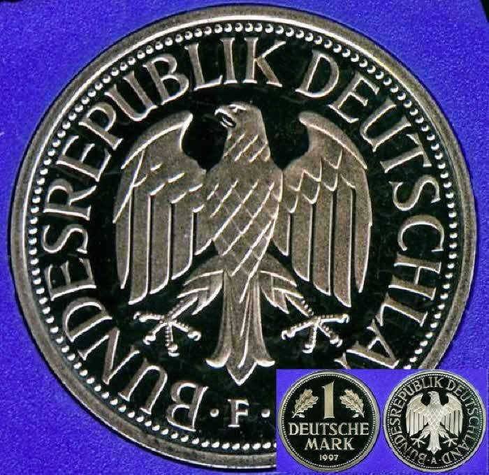  1975 F * 1 Deutsche Mark Polierte Platte PP, proof   