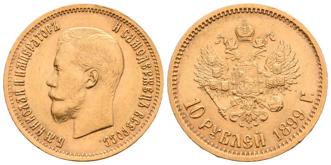 PEUS 5288 Russland 7,74 g Feingold. Zar Nikolaus II. (1894 - 1917) 10 Rubel GOLD 1899 ФЗ (FS) Fast Vorzüglich