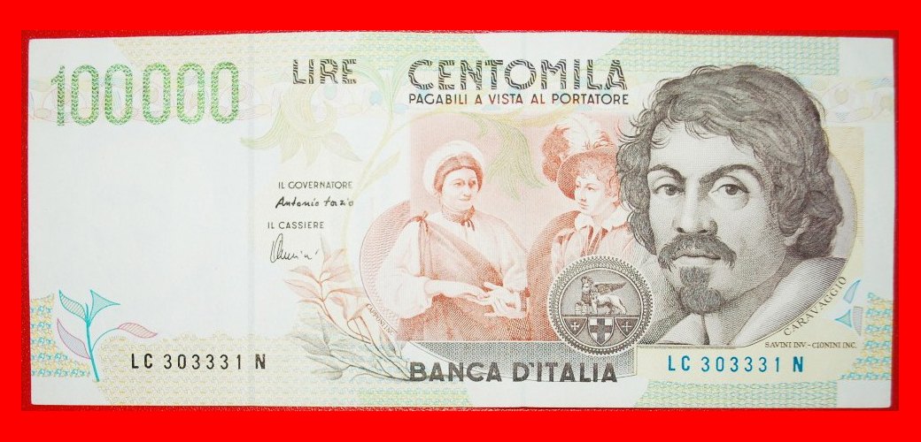  • CARAVAGGIO (1571-1610): ITALIEN ★ 100000 LIRE 1994 (1995) KNACKIG!!! OHNE VORBEHALT!   