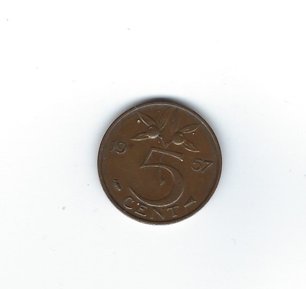  Niederlande 5 Cent 1957   