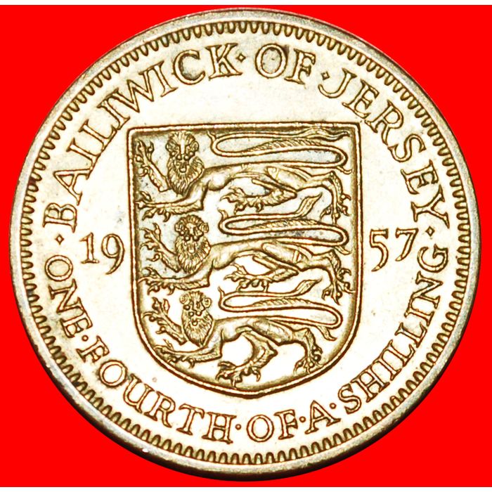  • GREAT BRITAIN (1957-1960): JERSEY ★ 1/4 SHILLING 1957! LOW START ★ NO RESERVE!   