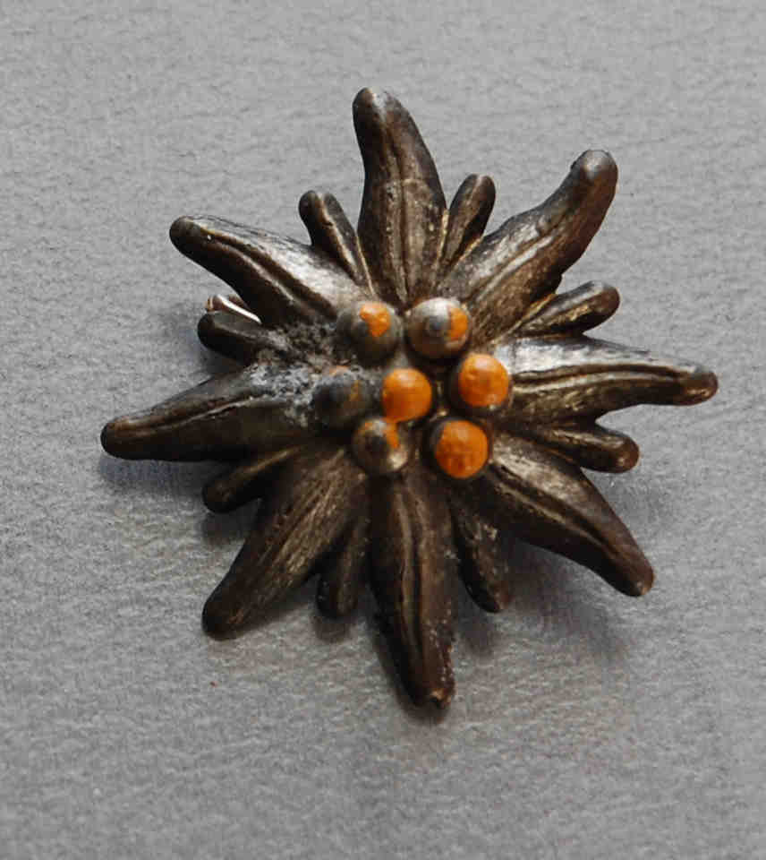  3. Reich Edelweiss  Abzeichen mit Nadel Gebirgsjäger   