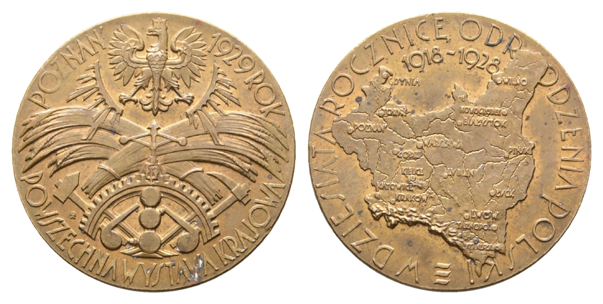  Polen, Bronzmedaille 1929; 9,78 g, Ø 27 mm   
