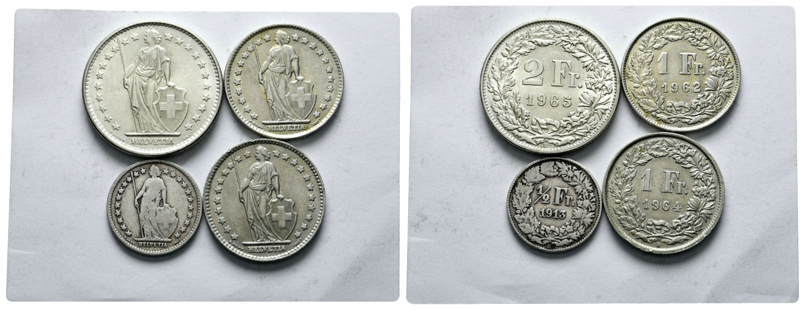  Schweiz, 4 Kleinmünzen 1965/1962/1913/1964   