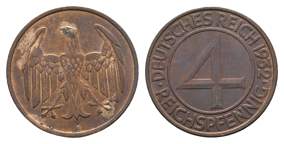  Weimarer Republik, 4 Reichspfennig 1932   