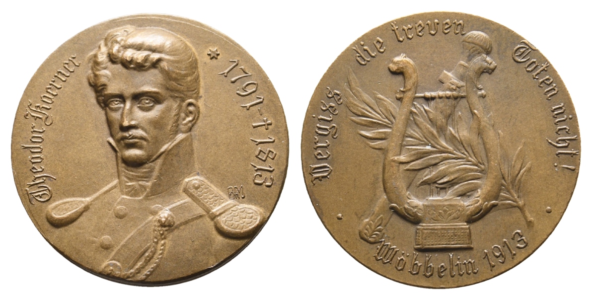  Theodor Koerner, Bronzemedaille 1913; 9,05 g, Ø 28,5 mm   