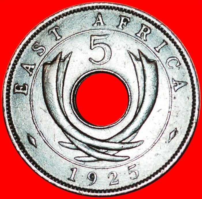  • GREAT BRITAIN: EAST AFRICA★5 CENTS 1925! George V (1911-1936) LOW START★ NO RESERVE!   