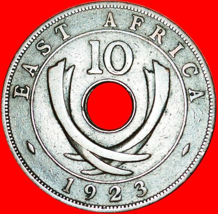  • GREAT BRITAIN TUSKS: EAST AFRICA ★ 10 CENTS 1923! George V (1911-1936) LOW START★ NO RESERVE!   