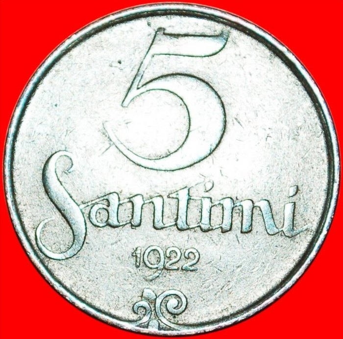  * MONSTER WITHOUT MINTMARK: latvia (ex. USSR, russia) ★ 5 SANTIMES 1922! LOW START ★ NO RESERVE!   