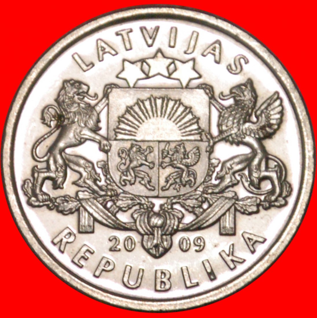  • GERMANY: latvia (ex. USSR, russia) ★ 1 LAT 2009 MINT LUSTER! LOW START ★ NO RESERVE!   