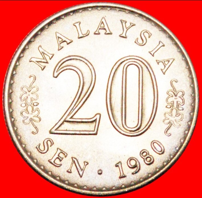  • MOND UND STERN FEHLER: MALAYSIA ★ 20 SEN 1980! STG! UNGEWÖHNLICH!  OHNE VORBEHALT!   
