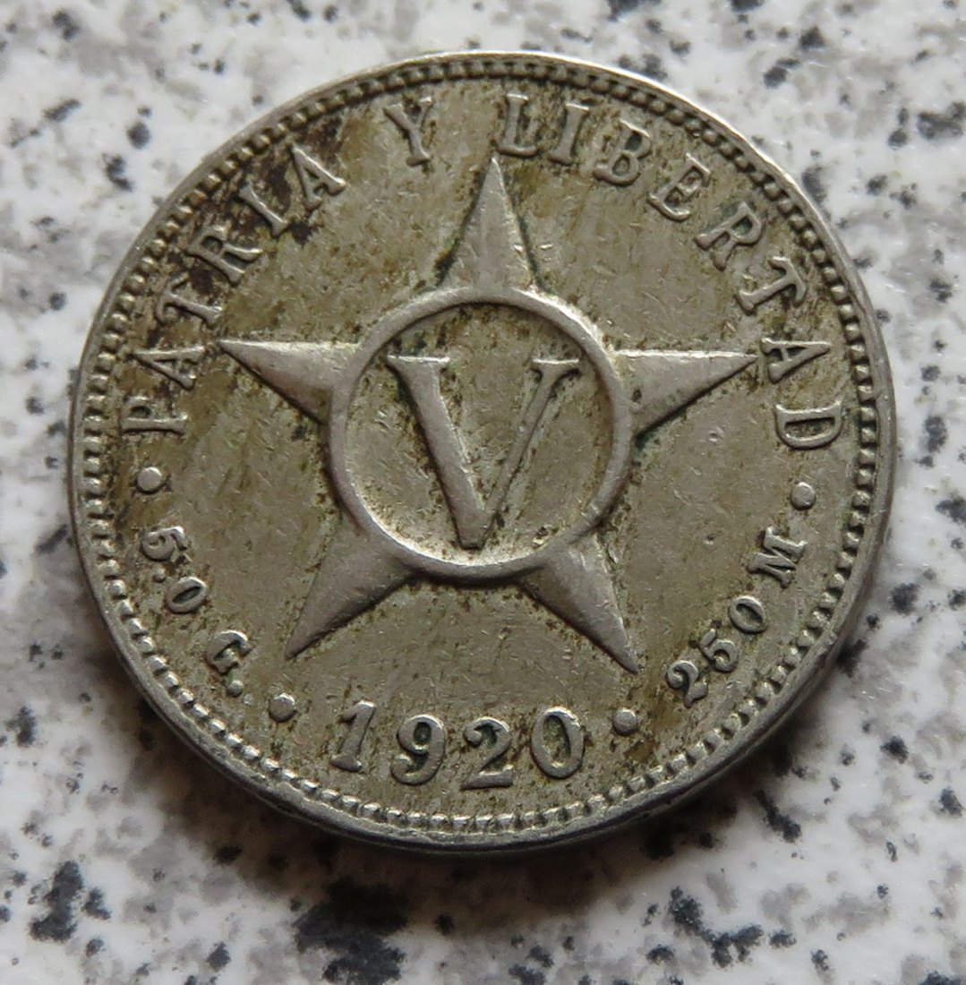  Cuba 5 Centavos 1920   