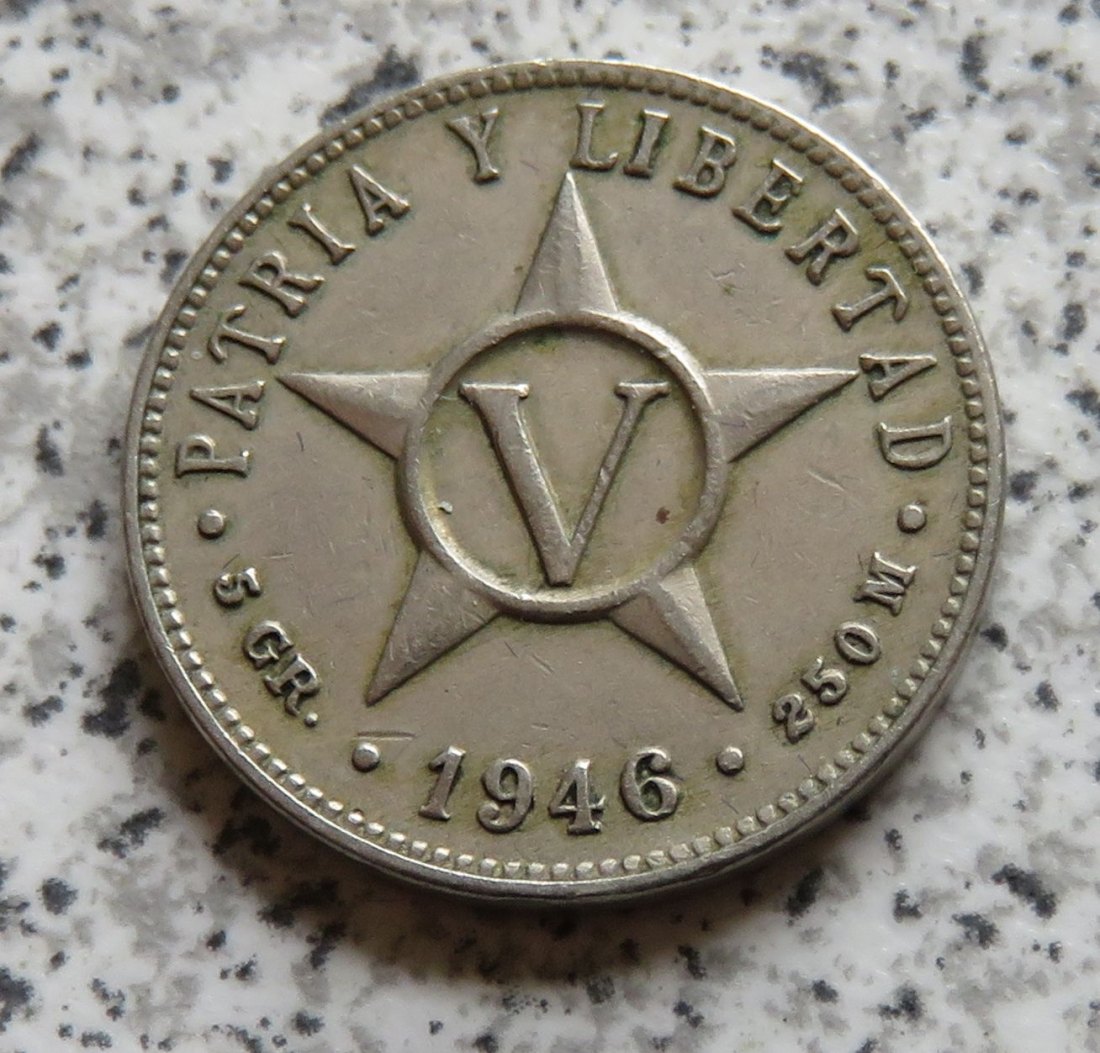  Cuba 5 Centavos 1946   