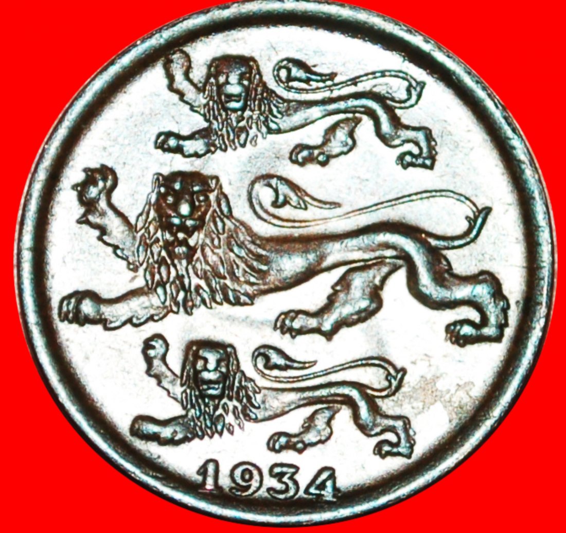  • 3 LIONS: estonia (ex. the USSR, russia) ★ 2 CENTS 1934!  LOW START ★ NO RESERVE!   