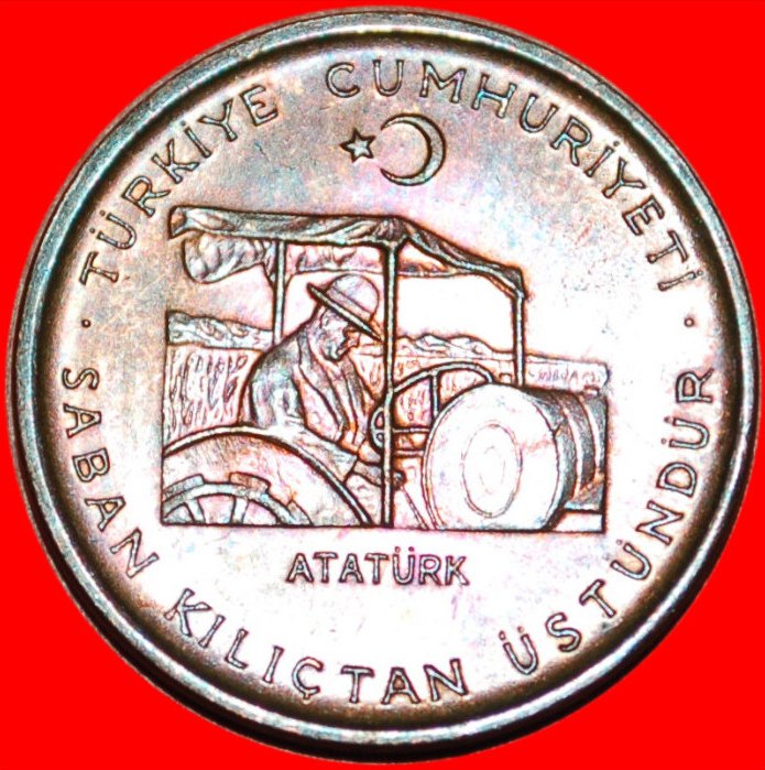  * Ataturk (1923-1938) on tractor ★ TURKEY 10 KURUS 1971★ FAO! LOW START ★ NO RESERVE!   