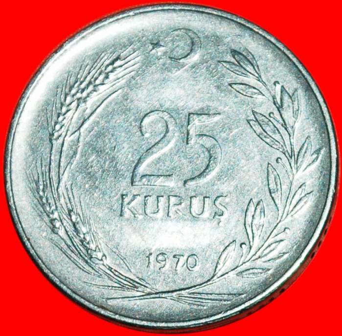  * ROUGH GROUND ★ TURKEY 25 KURUS 1970★ LOW START ★ NO RESERVE!   