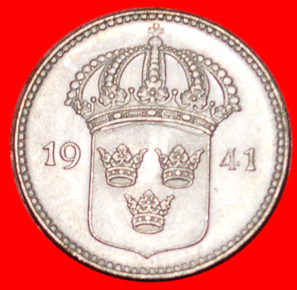 * SILVER★ SWEDEN★ 10 ORE 1941! WAR TIME (1939-1945) Gustaf V (1907-1950) LOW START★ NO RESERVE!