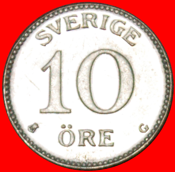  • 3 CROWNS: SWEDEN ★ 10 ORE 1936 UNC SILVER! Gustav V (1907-1950) LOW START★ NO RESERVE!   
