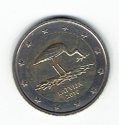  2 Euro Lettland 2015 (Storch)(g1406)   