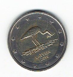 2 Euro Lettland 2015 (Storch)(g1406)