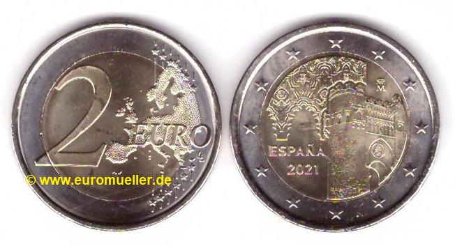Spanien 2 Euro Gedenkmünze 2021...Altstadt von Toledo   