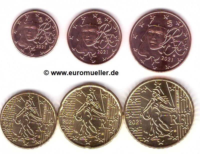 Frankreich 1 Cent - 50 Cent Cent 2021...lose / unc.   