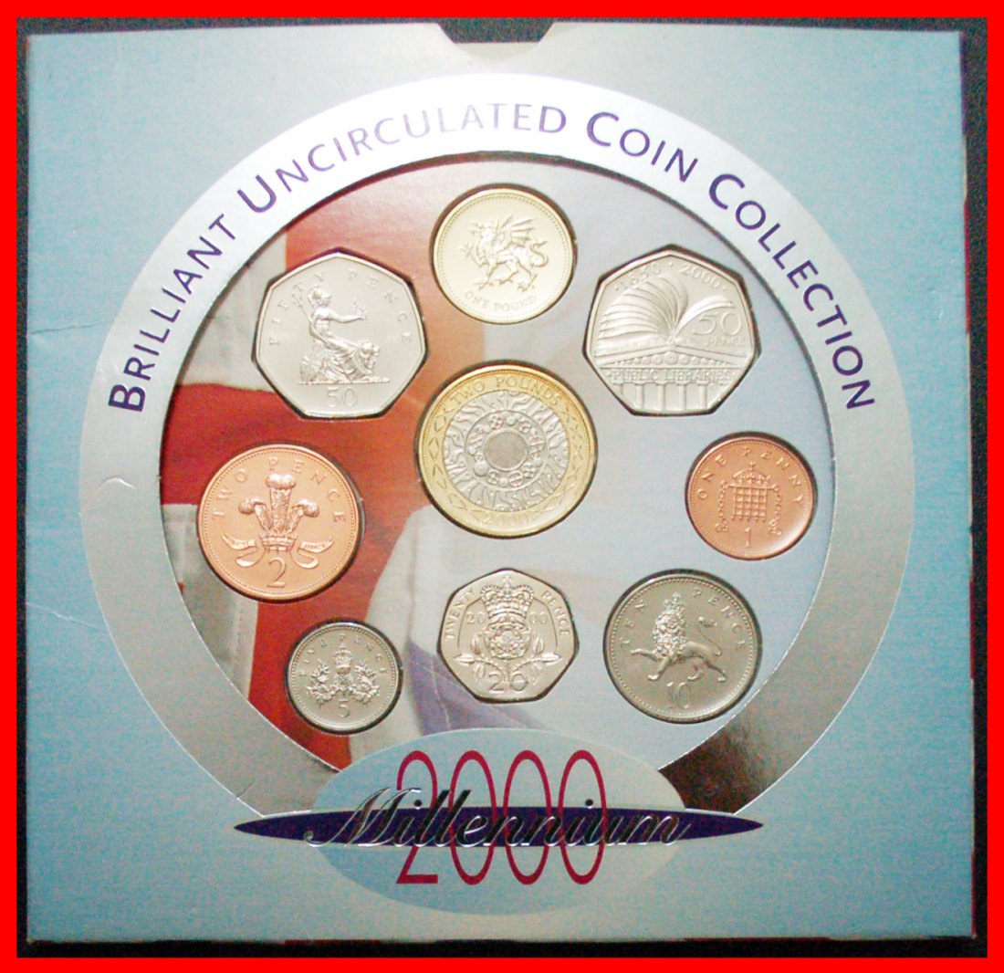 • ERROR MILLENNIUM: GREAT BRITAIN ★ BRILLIANT UNCIRCULATED COLLECTION 2000! LOW START! ★ NO RESERVE!
