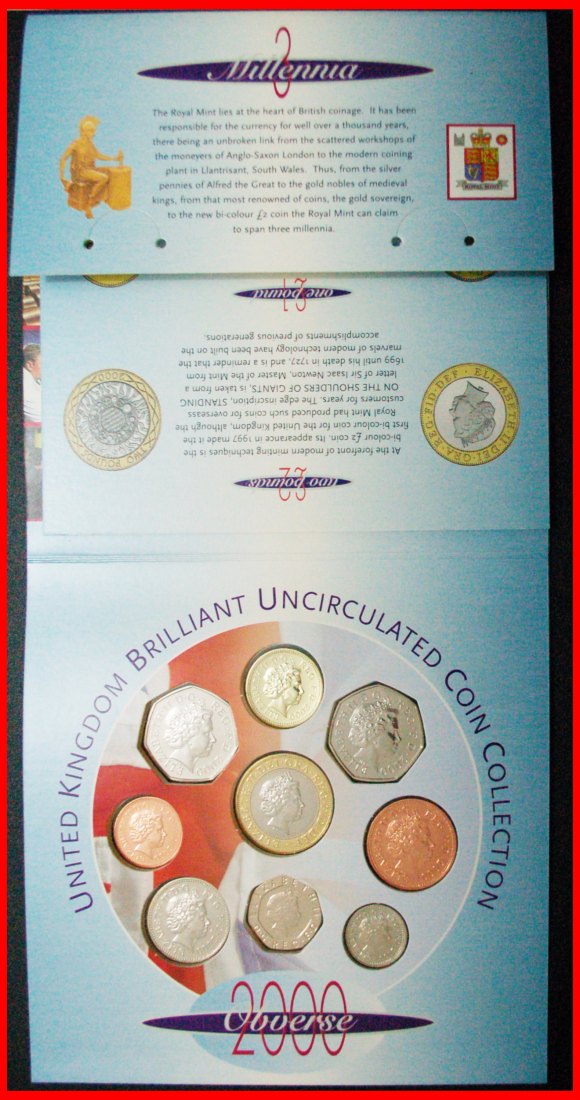  • FEHLER JAHRTAUSEND: GROSSBRITANNIEN ★ BRILLIANT UNCIRCULATED MÜNZENSAMMLUNG 2000! OHNE VORBEHALT!   