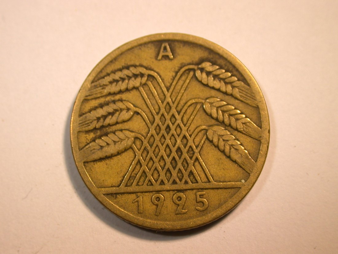  F10  Weimar 10 Reichs-Pfennig  1925 A in ss   Originalbilder   