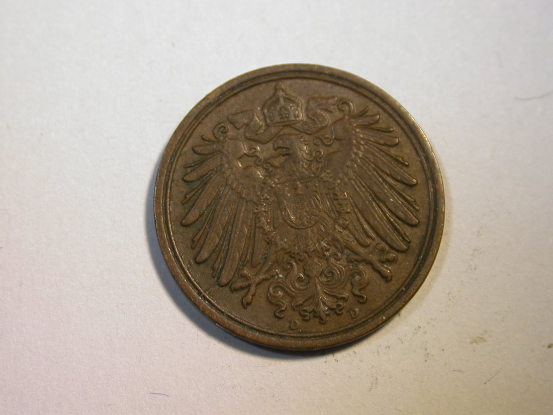  F10  KR  1 Pfennig 1914 D in vz/vz-st    Originalbilder   