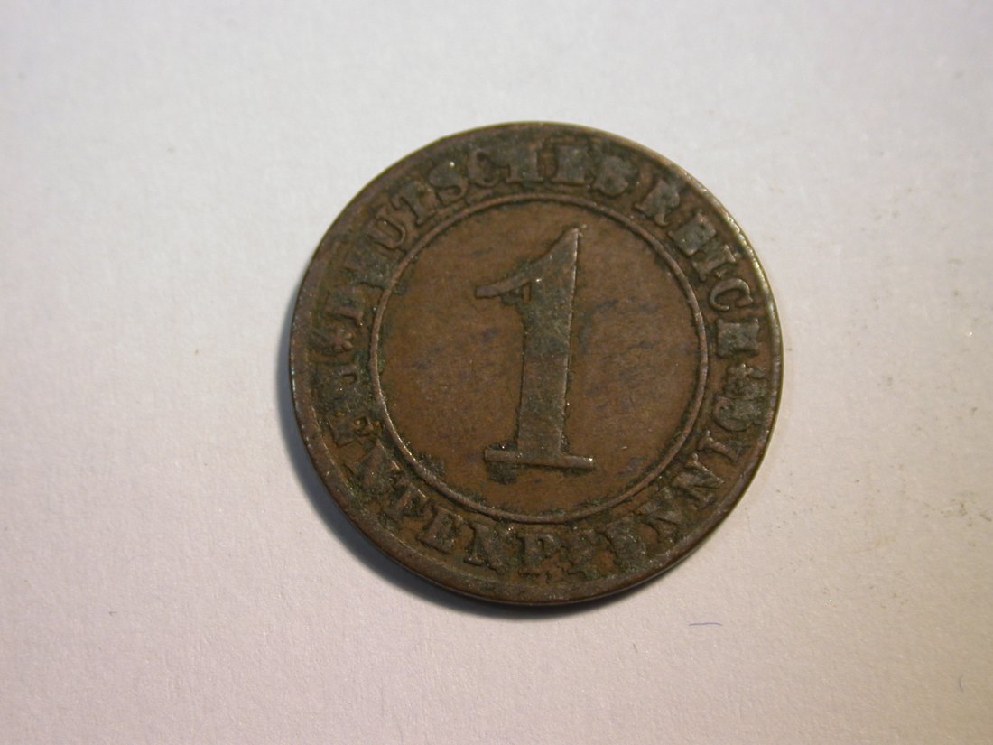 F10 Weimar 1 Renten-Pfennig 1923 A in ss Originalbilder