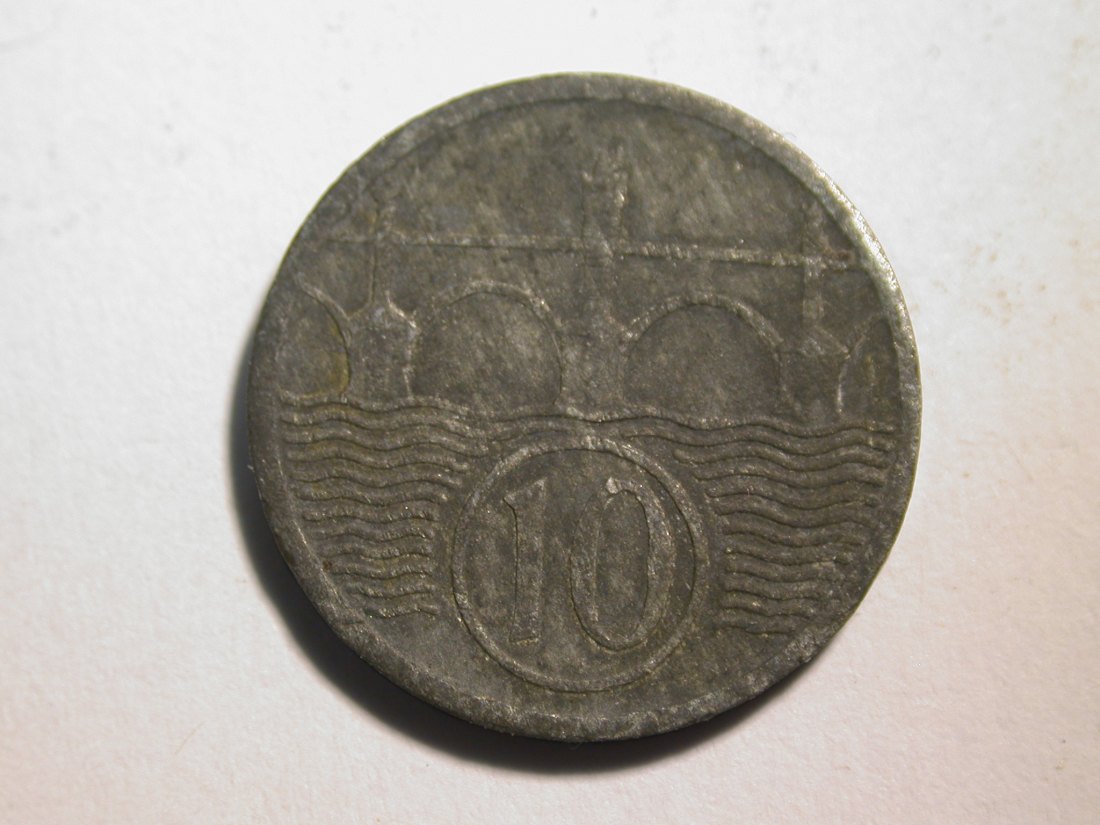 F10 Böhmen und Mähren 10 Heller 1941 in ss Randfehler Originalbilder