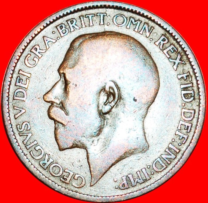  * HERRIN DER SEEN: GROSSBRITANNIEN ★ HALBER PENNY 1922! GEORG V. (1911-1936) SELTEN! OHNE VORBEHALT!   