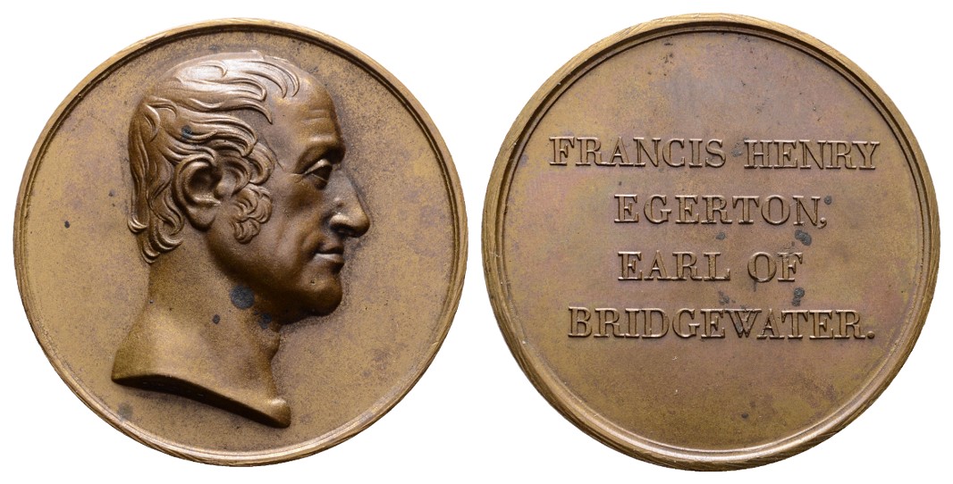  Linnartz GROSSBRTANNIEN, Bronzemed. (v. Donadio) Francis Henry Egerton Earl of Bridgewater 1837-1901   